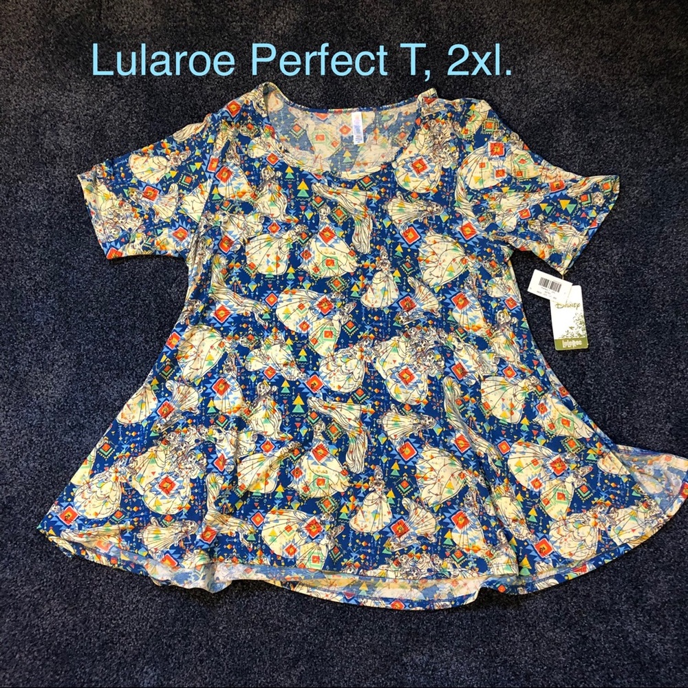Lularoe Perfect T, Disney Princess xxl. Blue